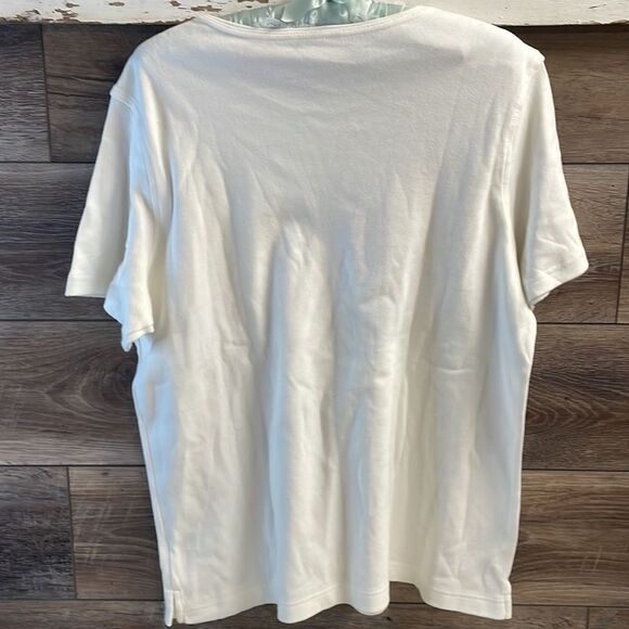 NWT Classic Elements Ladies White Snowflake Holiday Top, Size L 14/16 , White - Picture 5 of 5